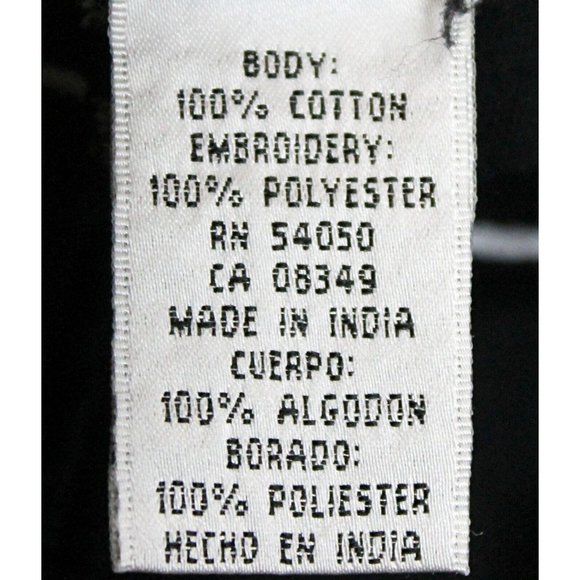 Easy spirit Woman Sz 18 Black Pants White Butterfly Embroidered Pattern All Over - Picture 6 of 7